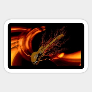 Electric Guitar Fire Sticker